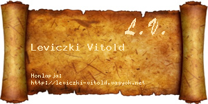 Leviczki Vitold névjegykártya